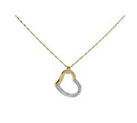 Aureus 9ct Bonded Gold On Sterling Silver Crystal Open Heart Necklace - R6019