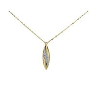 Aureus 9ct Bonded Gold On Sterling Silver Teardrop Crystal Necklace - R6012