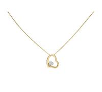 Aureus 9ct Bonded Gold Sterling Silver Crystal Heart Necklace - R6006