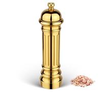 Aurevit Metal Salt Grinder, Heavy Duty High Output Salt Mill with Adjustable Coarseness, 316L Stainless Steel, Refillable (Gold)