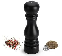 Aurevit Wooden Pepper Grinder, Manual Pepper Mill with Stainless Steel Core, Refillable Pepper Shaker with Beech Wood Body, External Adjustable Coarseness, 9” Tall (Chocolate Wood)