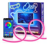 Aurevita RGB Neon LED Strip Lights Bluetooth Wall Light Strip Outdoor LED Strip Lights App Control Syn Music with Playroom Decor (10M RGB)