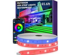 Aurevita Waterproof Outdoor LED Strip 20 m, Smart IP67 LED Strip, Music Sync LED Wall, APP Control Led Headband, Bedroom, Garden, Balcony, Holiday, Christmas, Room Decoration（No Remote Control）