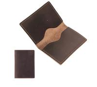 AurexaFashion Genuine Leather Bifold Wallet for Men. Minimalist Slim Card Holder. Vintage Front Pocket Wallet. Crazy Horse Full Grain Leather., A04. Coffee, Crazy Horse Leather Vintage Slim Wallet