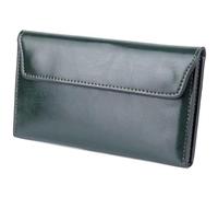AurexaFashion Women's Genuine Real Leather Slim Envelope Wallet with Detached Card Holder, Magnetic Closure, Phone Holder Clutch, #06 Green, Slim Envelope Wallet
