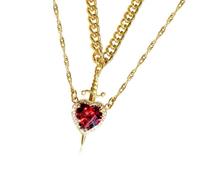 Aurgiarm Heart Dagger Pendant Necklace Excites Heart Dagger Necklace Neck Decoration Day Enhance Your Daily Clothes