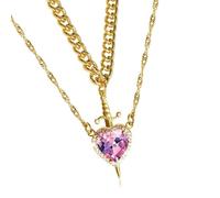 Aurgiarm Heart Dagger Pendant Necklace Excites Heart Dagger Necklace Neck Decoration Day Enhance Your Daily Clothes