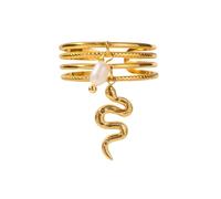 Aurgiarm Solid Stainless Steel Heart Pendant Double Layer Opening Ring Decoration Fashionable Costume Trendy Women Ring