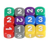Aurgiarme 13mm Dices Set Colorful Six Sided Dices Cubes With Large Number Playings Round Block Kids Math Teaching Educational Toy Numbered Dices Teaching Tool