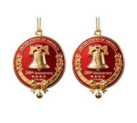 Aurgiarme 250th Anniversary Patriotic Liberties Bells Ornament For Christmas Tree Decoration Commemorative Accessories Christmas Tree Hanging Decoration