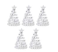 Aurgiarme 5pcs Holiday Inspired White Beads Christmas Tree Decoration For Home Office Christmas Ornament Centerpiece