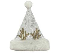 Aurgiarme Christmas Party Santa Hat With Deer Horn All Age Pointed Caps Family Gathering Warm Santa Festival Theme Headpiece Festival
