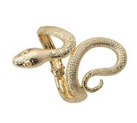[Aurgiarme] Fashionable Snake Pattern Open Cuff Adjustable Wristband Animal Shaped Bangle Retro Style Accessories for Men and Women