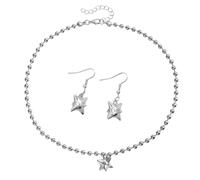 [Aurgiarme] Fashionable Spike Pendant Jewelry Set Including Earrings and Necklace Accessories for Personalism Style Seeker