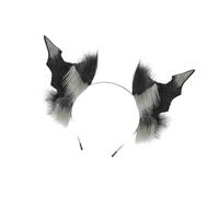 Aurgiarme Halloween Devil Costume Faux Furs Bat Ear Headband Devil Tail Demom Cosplay Accessories For Carnivals Themed Party Props Faux Furs Bat Ears Headband