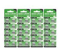 Aurgiarme High Capacity Button Cell Battery Pack Of 10/20/30/40pcs LR1130 AG10 Batteries 68mAh 1.55V Button Cell Power Wide Compatibility
