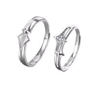 [Aurgiarme] Star Design Everlast Symbol Couple Ring Love and Relationship Portable for Special Occasions