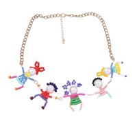 [Aurgiarme] Unique Little People Pendant Necklace Creative 3D Parson Shape Necklace Decoration Unique Imitation Pearl Chain