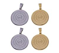 [Aurgiarme] Unisex Solid Stainless Steel Eye Protection Pendant Necklace 4 Pack Adjustable Chain Portable Personalized Fit