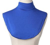 Aurgiarme Womens Modal Turtleneck Fake Collar Hijab Extensions Solid Color Mock Neck Cover Half Top Half Shirts for Women Crop Top Blue
