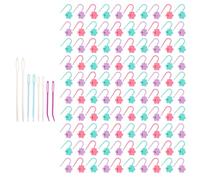 Aurgiarme Yarn Clip Set for Knitting and Crochet with 100 Flower Row, B