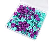 Aurgiarme Yarn Clip Set for Knitting and Crochet with 100 Flower Row, C