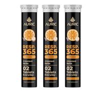 Auric Resp 365 Supplement 60 Tablets Natural Lung Cleanse & Detox with NAC (N-Acetyl L-Cysteine), Pushkarmool, Piper Longum & Licorice Extract