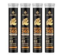 Auric Resp 365 Supplement 80 Tablets Natural Lung Cleanse & Detox with NAC (N-Acetyl L-Cysteine), Pushkarmool, Piper Longum & Licorice Extract