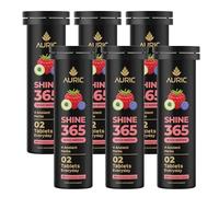Auric Shine 365 Effervescent Tablets - 120 Tablets | Biotin with Amla, Pomegranate & Grape Seed Extract | Mixed Berries Flavour