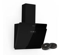 Aurica Cooker Extractor Hood Recirculation Set 60cm Activated Coal Filter Black