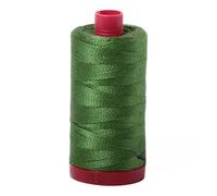 Aurifil 12wt Cotton Thread - Dark Grass Green #5018 (356 yd) - 100% Egyptian Cotton - Ideal for Hand Embroidery, Quilting, Topstitching, Decorative Sewing - Made in Italy