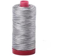 Aurifil 12wt Cotton Thread - Silver#4670 (356 yd) - 100% Egyptian Cotton - Ideal for Hand Embroidery, Quilting, Topstitching, Decorative Sewing - Made in Italy