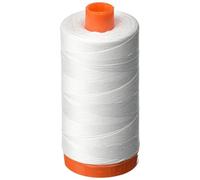 Aurifil 50wt 1,422yd-White, Cotton, White, 1422 yd