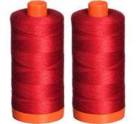 Aurifil 50wt Mako Cotton Thread 1,422 yards - Red A1050-2250 (Тwo Рack)