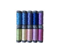 Aurifil Hydrangea Sheena Norquay Floral Purple Blue Pink Green Collection 28 Weight Cotton Quilting Thread Set of 10 SN28HC10 Ideal for Sewing, Quilting and Patchwork