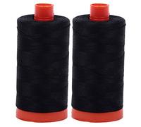 Aurifil Mako 50wt Sewing Thread, 2 Large Spools: Black (2692 x 2)