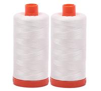 Aurifil Mako 50wt Thread 2 Large Spools: Chalk (2026x2)