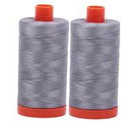 Aurifil Mako 50wt Thread 2 Large Spools: Grey 2605x2