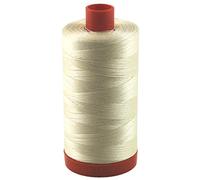 Aurifil Mako Cotton Thread Solid 50WT Cotton Box of 6 Large Spools - 6 x 1422 yd Ideal for Machine Embroidery, Quilting and Sewing (Butter Cream)