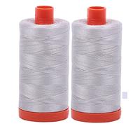 Aurifil Mako Thread 50 Thread Count 2 Large Spools Aluminium (2615)
