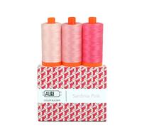 Aurifil Thread Color Builder Series - 3 Large (1,422 Yards Each) Spools of 50wt Cotton Thread in Colorway (Sardinia Pink 2410-2425-2530)