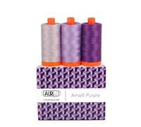 Aurifil Thread Color Builder Series - 3 Large (1,422 Yards Each) Spools of 50wt Cotton Thread in Colorway (Amalfi Purple 2562-2520-2545)