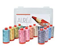 Aurifil Thread Set Pastel Collection 50wt Cotton 12 Large (1422 Yard) Spools by Aurifil