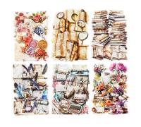 AuriicLeaf Vintage Book PET Sticker Set, 120PCS Retro Ephemera for Scrapbooking, Journaling, Crafting, DIY Projects, and Art Supplies