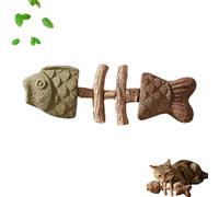 Auriiktch 2026 New Creative Fish Bone Cat Dental Chew Toy, Silvervine Chew Sticks for Cats, Catnip and Silvervine Chew for Cats Teething and Stress, Durable Wooden Feline Tooth Care Tool (B 1PCS)