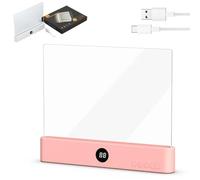 Auriiktch Smart Flat Book Light, Rechargeable Book Page Light with Timer, 3 Colours Dimmable Portable LED Reading Light Page, Eye Care Night Lamp for Bed & Travel, USB-C (Pink Set)