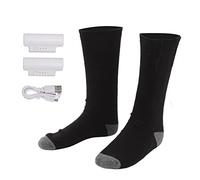 Aurikall Electric Heated Socks with 3 Temperature Settings, Washable Thermal Stockings with Rechargeable Battery, Winter Cold Weather Foot Warmers, Black