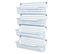 AURIKAR Spice Rack Wall Mount, Wall Spice Organizer for Kitchen Cabinet Door, Pack of 4 Hanging Spice Rack for Wall Saving Kitchen Space, Light Blue