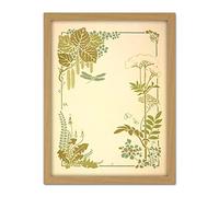 Auriol Decorative Flower Leaf Dragonfly Design Large Framed Art Print Poster Wall Decor 18x24 in