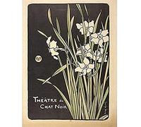 Auriol Program Cover Theatre Chat Noir Flowers Art Print Canvas Premium Wall Decor Poster Mural